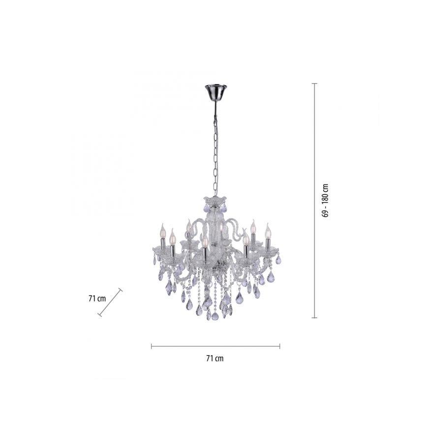 Paul Neuhaus 3081-00 - Kristallen hanglamp aan ketting GRACIA 8xE14/40W/230V