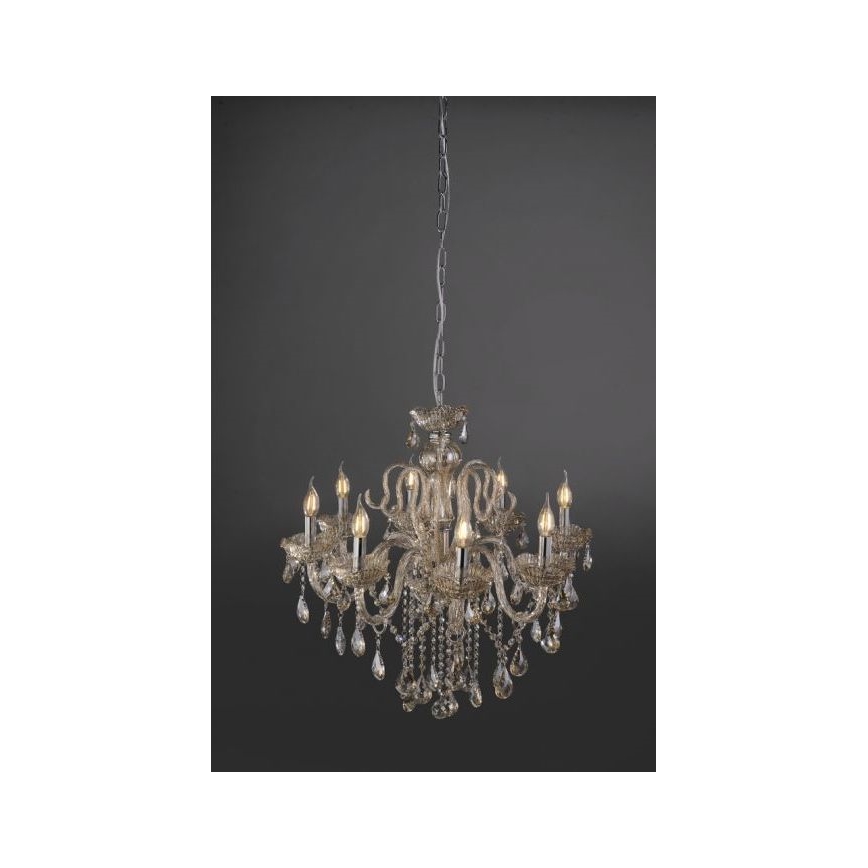 Paul Neuhaus 3081-97 - Suspension filaire en cristal GRACIA 8xE14/40W/230V doré