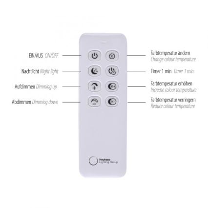 Paul Neuhaus 319-18 - Dimbare LED Staande lamp HULA LED/21,5W/230V 2700-5000K + afstandsbediening