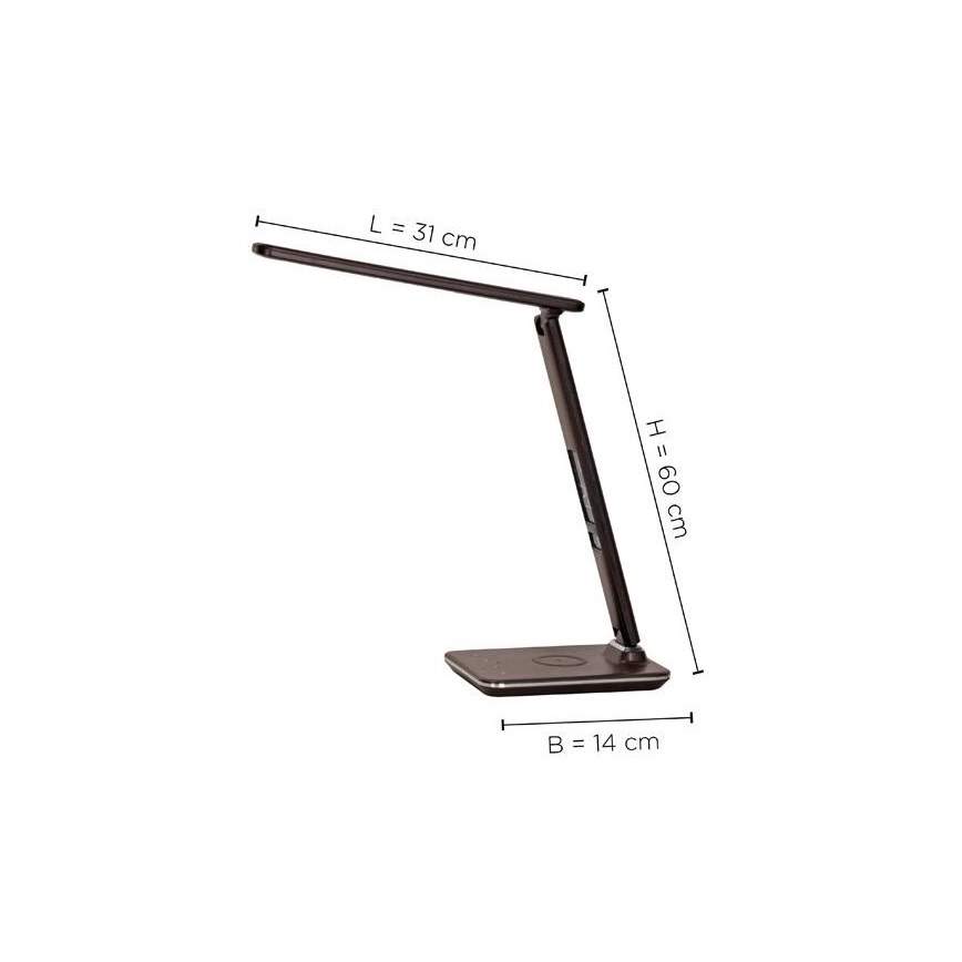 Paul Neuhaus 4595-23 - Dimbare LED Lamp met Aanraak Besturing en Draadloos Opladen ADRIANO LED/5W/230V bruin