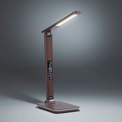 Paul Neuhaus 4595-23 - Lampe à intensité variable avec chargeur sans fil ADRIANO LED/5W/230V marron