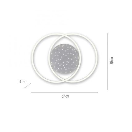 Paul Neuhaus 6025-55 - Dimbare LED Plafond Lamp YUKI LED/48W/230V + afstandsbediening