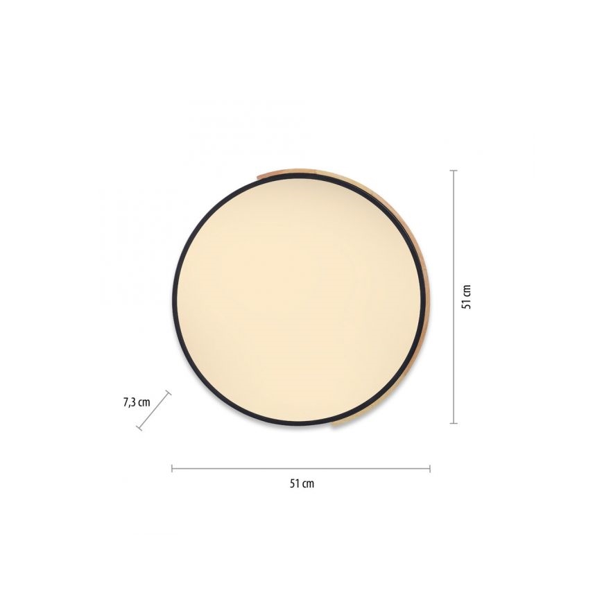 Paul Neuhaus 6071-18 - Dimbare LED plafondlamp Q-PIATO LED/35W/230V diameter 51 cm 2700-5000K Wi-Fi + afstandsbediening