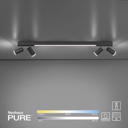 Paul Neuhaus 6121-13 - Dimbare LED Spot PURE 4xLED/4W/230V + LED/9W 2700-5000K + afstandsbediening