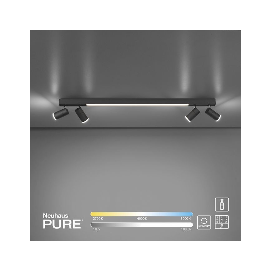 Paul Neuhaus 6121-13 - Dimbare LED Spot PURE 4xLED/4W/230V + LED/9W 2700-5000K + afstandsbediening
