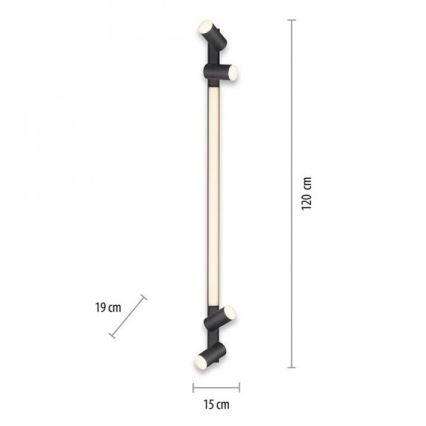 Paul Neuhaus 6121-13 - Spot à intensité variable PURE 4xLED/4W/230V + LED/9W 2700-5000K + télécommande