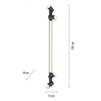 Paul Neuhaus 6121-13 - Spot à intensité variable 4xLED/4W/230V + LED/9W + Télécommande