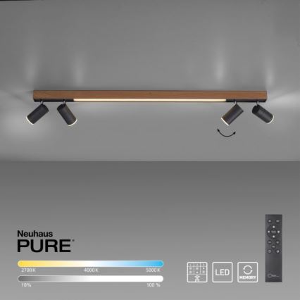 Paul Neuhaus 6121-79 - Dimbare LED Spot PURE 4xLED/4W/230V + LED/9W 2700-5000K + afstandsbediening