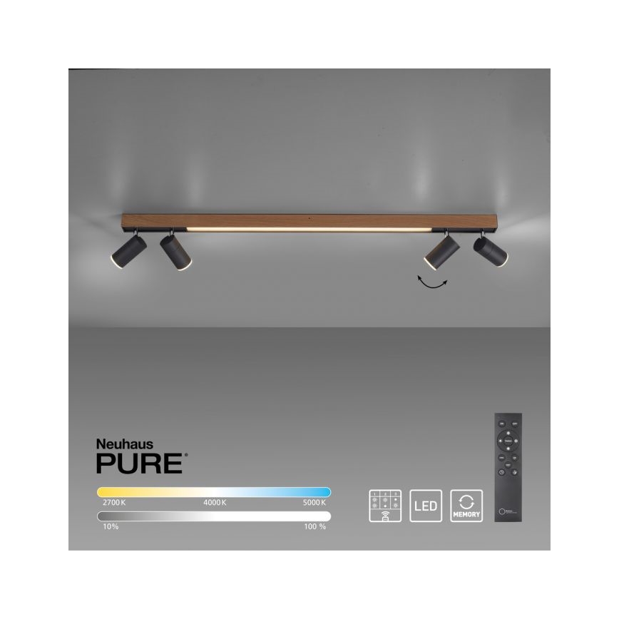 Paul Neuhaus 6121-79 - Dimbare LED Spot PURE 4xLED/4W/230V + LED/9W 2700-5000K + afstandsbediening