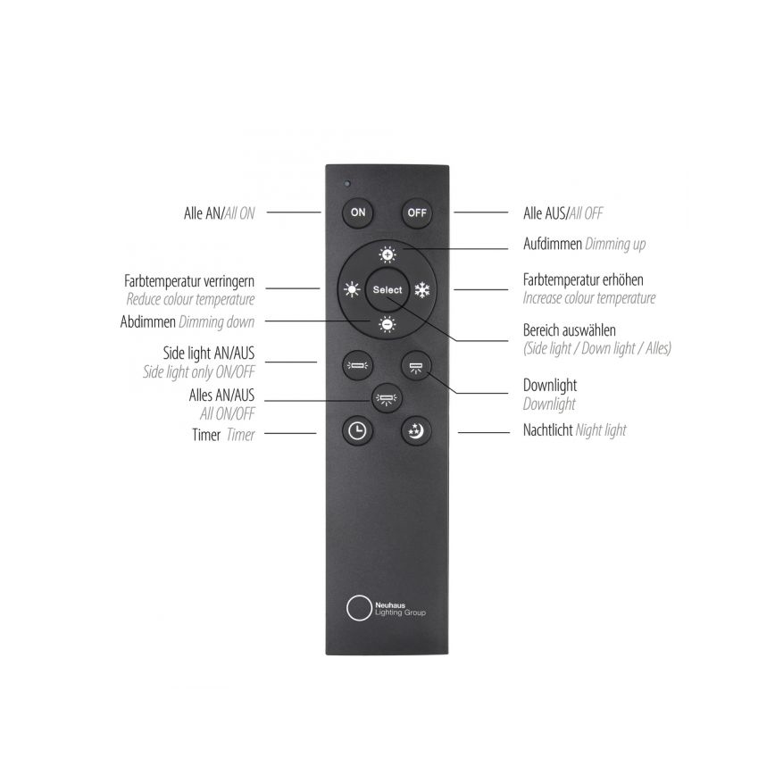Paul Neuhaus 6121-79 - Dimbare LED Spot PURE 4xLED/4W/230V + LED/9W 2700-5000K + afstandsbediening