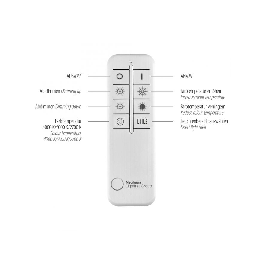 Paul Neuhaus 6233-55 - Plafonnier à intensité variable PAAN LED/45,5W/230V 2700-5000K + télécommande