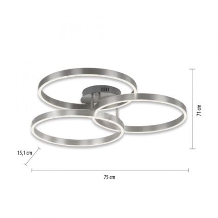 Paul Neuhaus 6233-55 - Plafonnier à intensité variable PAAN LED/45,5W/230V 2700-5000K + télécommande