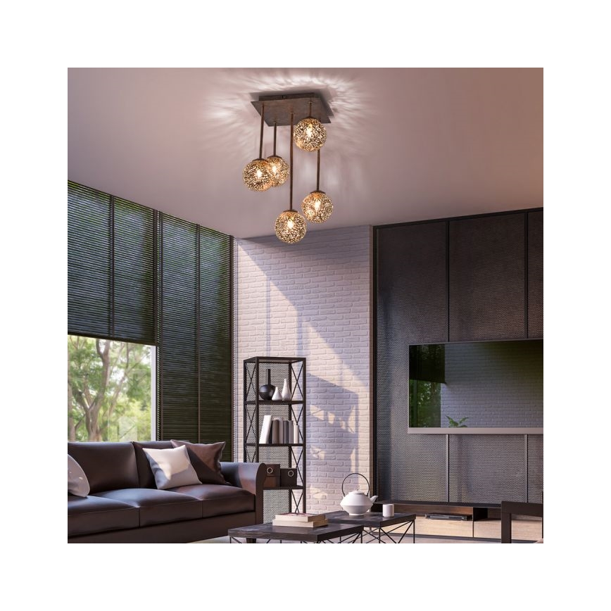 Paul Neuhaus 6234-48 - Hanglamp met vaste pendel GRETA 5xG9/40W/230V