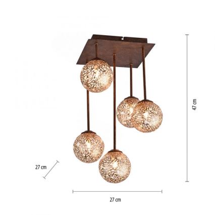 Paul Neuhaus 6234-48 - Hanglamp met vaste pendel GRETA 5xG9/40W/230V