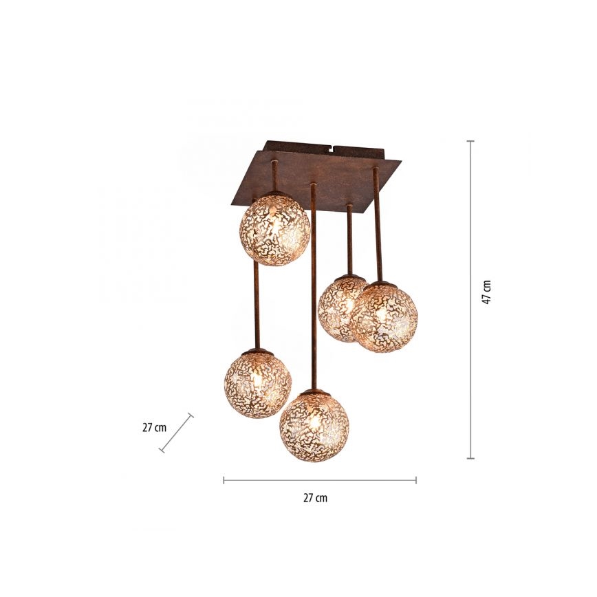 Paul Neuhaus 6234-48 - Hanglamp met vaste pendel GRETA 5xG9/40W/230V