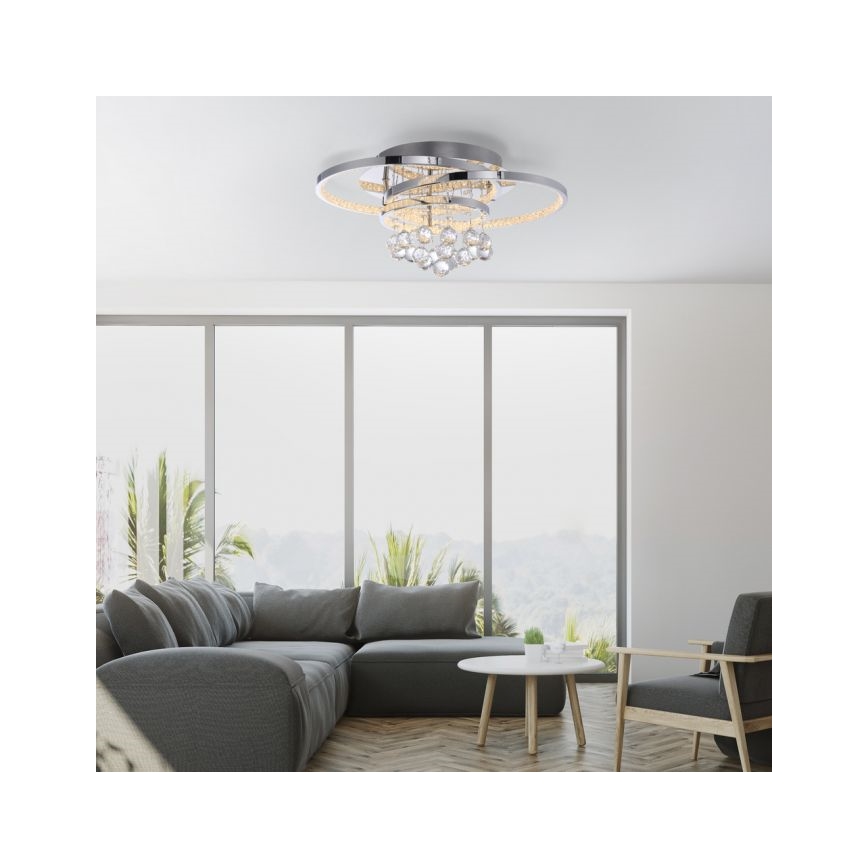 Paul Neuhaus 6267-17 - Dimbare LED plafondlamp ROTAZO LED/32W/230V diameter 45 cm glanzend chroom