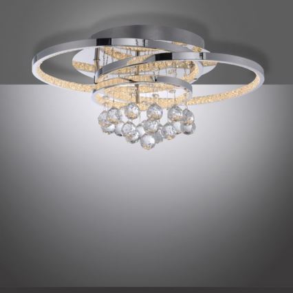 Paul Neuhaus 6267-17 - Dimbare LED plafondlamp ROTAZO LED/32W/230V diameter 45 cm glanzend chroom