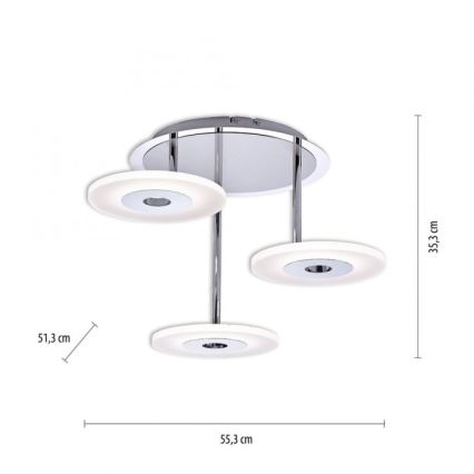 Paul Neuhaus 6446-55 - Dimbare LED plafondlamp ADALI 3xLED/13W/230V