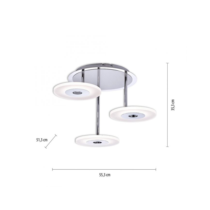 Paul Neuhaus 6446-55 - Dimbare LED plafondlamp ADALI 3xLED/13W/230V