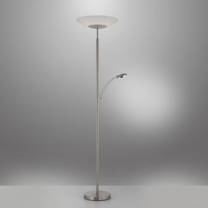 Paul Neuhaus 655-55 - Dimbare LED Staande lamp ALFRED 1xLED/28W+1xLED/4W/230V glanzend chroom