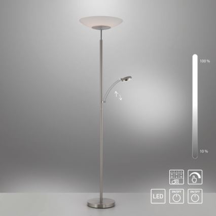 Paul Neuhaus 655-55 - Dimbare LED Staande lamp ALFRED 1xLED/28W+1xLED/4W/230V glanzend chroom