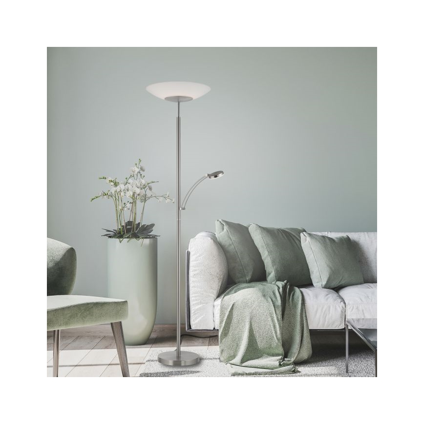 Paul Neuhaus 655-55 - Dimbare LED-vloerlamp ALFRED LED/28W+LED/4W/230V glanzend chroom