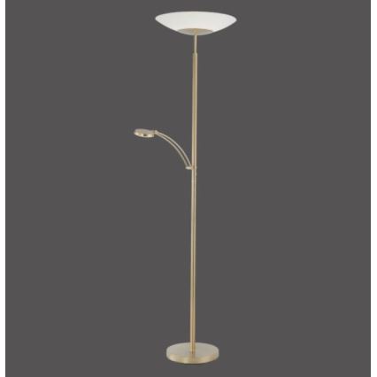 Paul Neuhaus 655-60 - LED dimbare vloerlamp ALFRED LED/28W/230V+LED/4W/230V messing