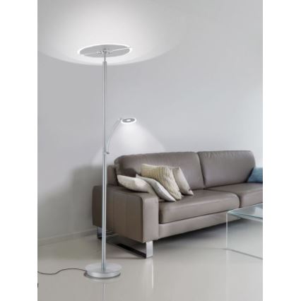 Paul Neuhaus 673-55 - Dimbare LED Staande lamp ARTUR 2xLED/21W/230V+1xLED/6W glanzend chroom
