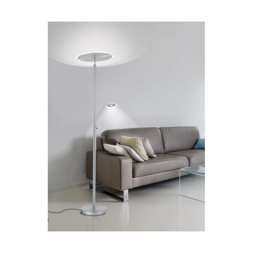 Paul Neuhaus 673-55 - Dimbare LED Staande lamp ARTUR 2xLED/21W/230V+1xLED/6W glanzend chroom