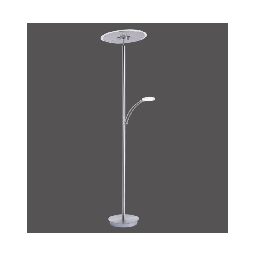 Paul Neuhaus 673-55 - LED dimbare vloerlamp ARTUR 2xLED/21W/230V+LED/6W glanzend chroom