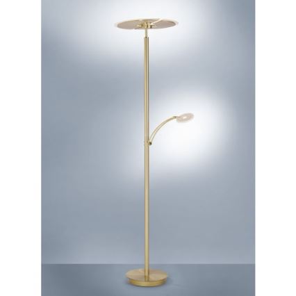 Paul Neuhaus 673-60 - LED dimbare vloerlamp ARTUR 2xLED/21W/230V+LED/6W goud