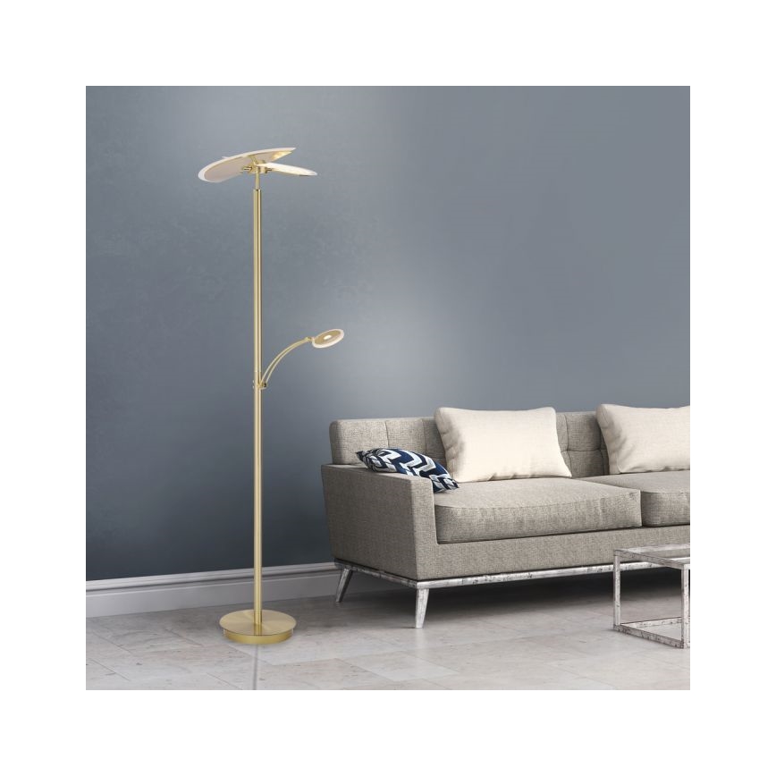 Paul Neuhaus 673-60 - Lampadaire LED dimmable ARTUR 2xLED/21W/230V+LED/6W doré