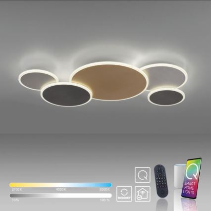 Paul Neuhaus 8008-70 - Dimbare LED plafondlamp Q-PIATO LED/49W/230V 2700-5000K Wi-Fi + afstandsbediening