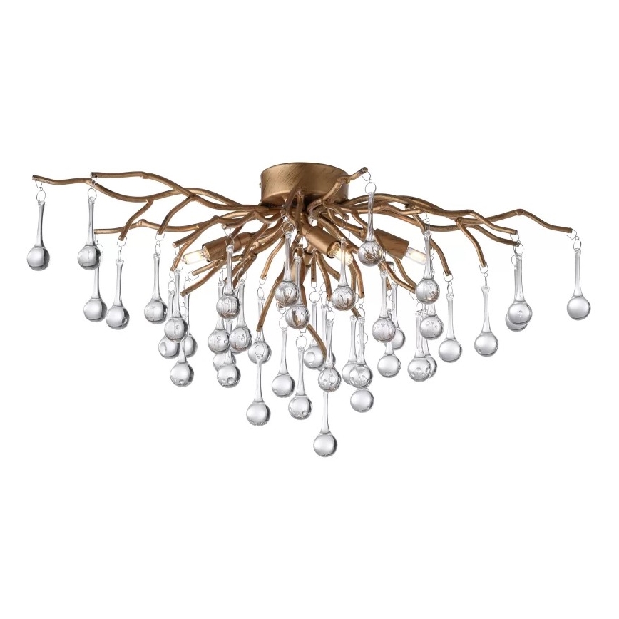 Paul Neuhaus 8090-11 - Bevestigde hanglamp ICICLE 4xG9/40W/230V 30x60 cm messing
