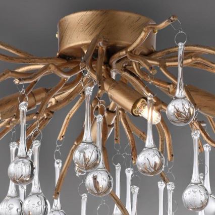 Paul Neuhaus 8090-11 - Bevestigde hanglamp ICICLE 4xG9/40W/230V 30x60 cm messing