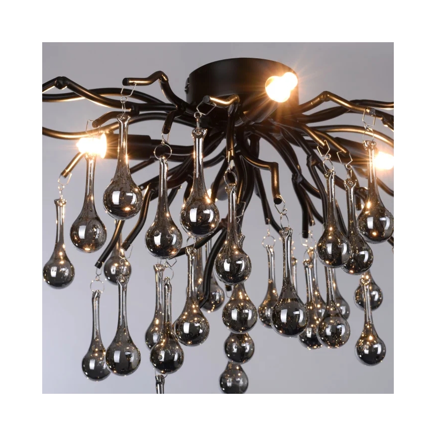 Paul Neuhaus 8090-18 - Lustre à montage en saillie ICICLE 4xG9/40W/230V 30x60 cm noir