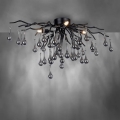 Paul Neuhaus 8090-18 - Opbouwkroonluchter ICICLE 4xG9/40W/230V 30x60 cm zwart