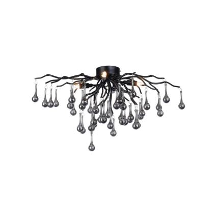 Paul Neuhaus 8090-18 - Opbouwkroonluchter ICICLE 4xG9/40W/230V 30x60 cm zwart