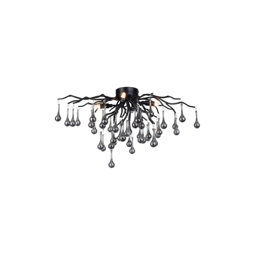 Paul Neuhaus 8090-18 - Opbouwkroonluchter ICICLE 4xG9/40W/230V 30x60 cm zwart