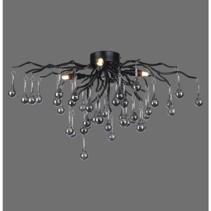 Paul Neuhaus 8090-18 - Opbouwkroonluchter ICICLE 4xG9/40W/230V 30x60 cm zwart