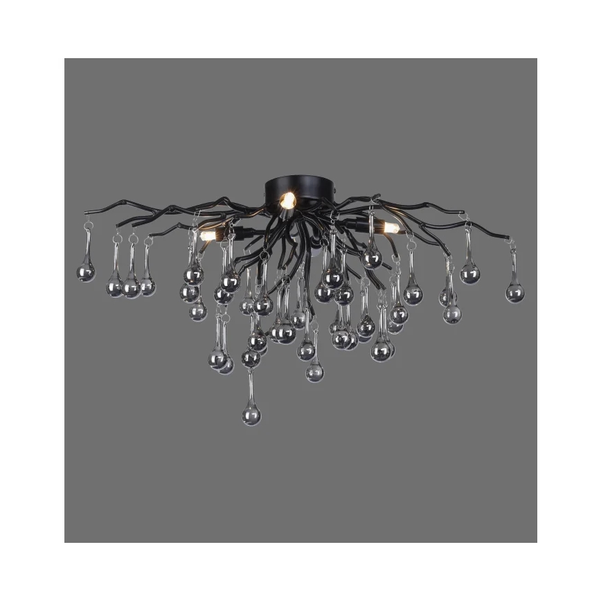 Paul Neuhaus 8090-18 - Opbouwkroonluchter ICICLE 4xG9/40W/230V 30x60 cm zwart