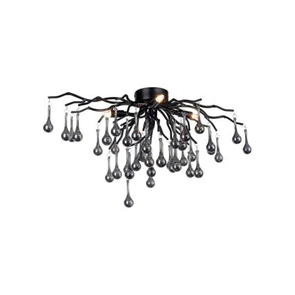 Paul Neuhaus 8090-18 - Opbouwkroonluchter ICICLE 4xG9/40W/230V 30x60 cm zwart