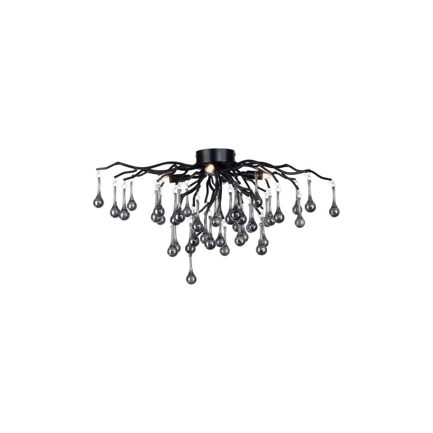 Paul Neuhaus 8090-18 - Opbouwkroonluchter ICICLE 4xG9/40W/230V 30x60 cm zwart
