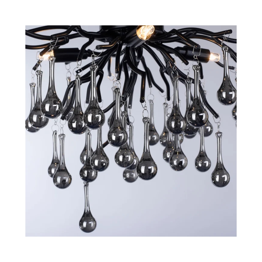 Paul Neuhaus 8090-18 - Opbouwkroonluchter ICICLE 4xG9/40W/230V 30x60 cm zwart