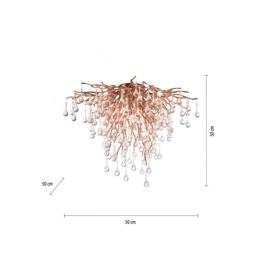 Paul Neuhaus 8091-11 - Plafonnier ICICLE 9xG9/40W/230V d. 50 cm laiton