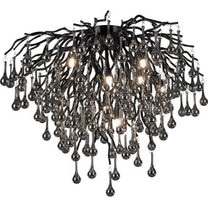 Paul Neuhaus 8091-18 - Lustre plafonnier ICICLE 9xG9/40W/230V Ø 50 cm noir