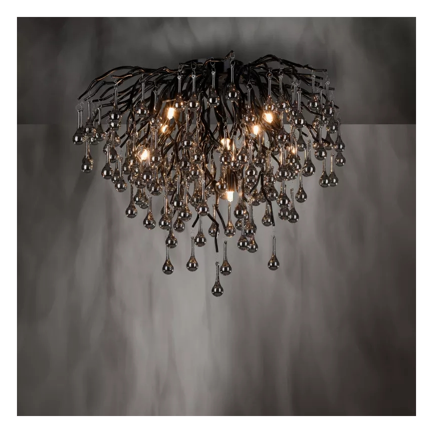 Paul Neuhaus 8091-18 - Lustre plafonnier ICICLE 9xG9/40W/230V Ø 50 cm noir
