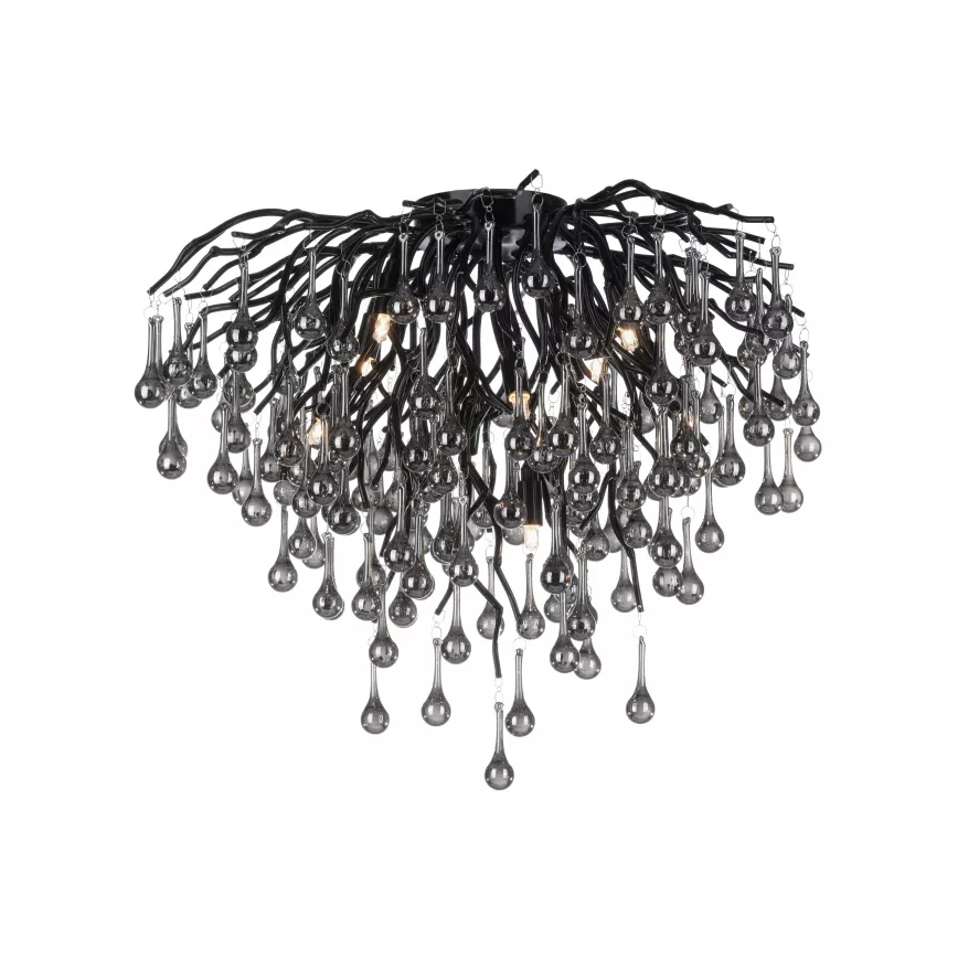 Paul Neuhaus 8091-18 - Lustre plafonnier ICICLE 9xG9/40W/230V Ø 50 cm noir