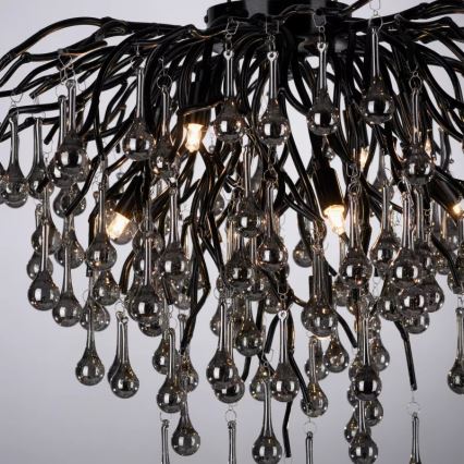 Paul Neuhaus 8091-18 - Lustre plafonnier ICICLE 9xG9/40W/230V Ø 50 cm noir