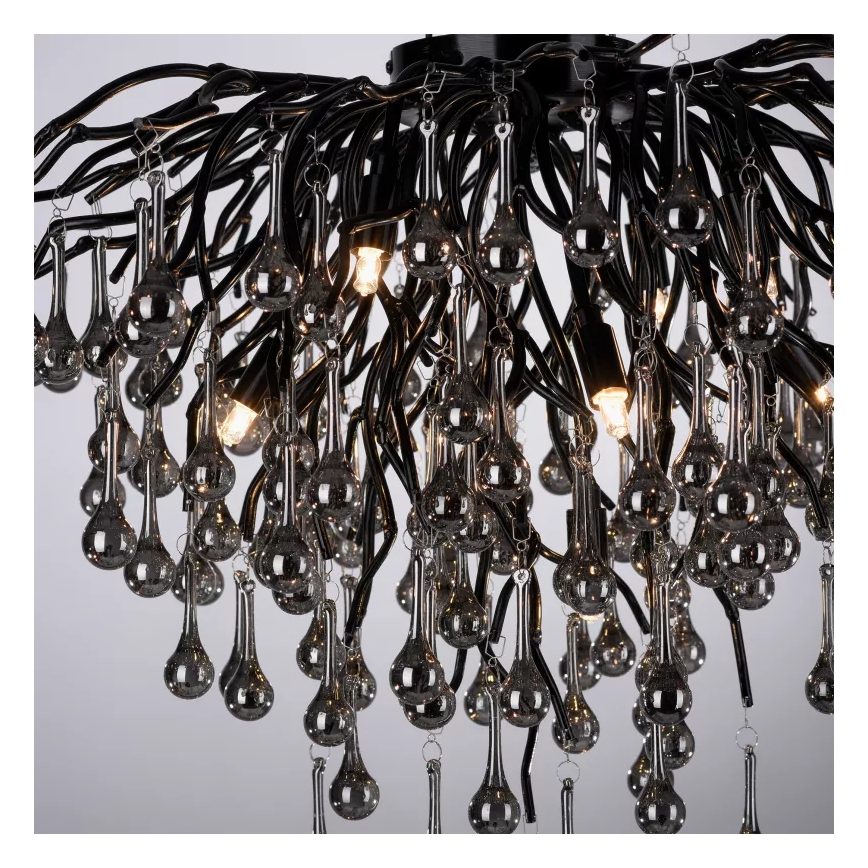 Paul Neuhaus 8091-18 - Lustre plafonnier ICICLE 9xG9/40W/230V Ø 50 cm noir